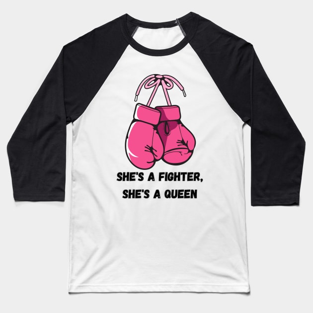 She's a fighter, she's a queen light Baseball T-Shirt by CoffeeBeforeBoxing